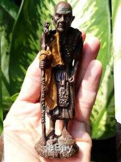 0340-thai Buddha Amulet Talisman Statue Lp Mun Wat Baan Jarn 53 Money Lucky Real