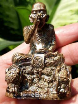 0341-thai Buddha Amulet Talisman Statue Lp Kalong Sit Pigs Wat Khao Lam 52 Nawa