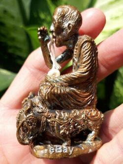 0341-thai Buddha Amulet Talisman Statue Lp Kalong Sit Pigs Wat Khao Lam 52 Nawa