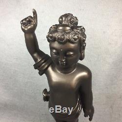 10.5 Child Kid Baby Buddha Statue Religion Buddhism Talisman Thai Amulet Brass