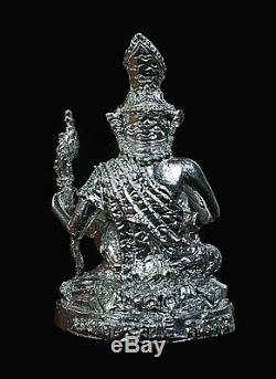 100 % SOLID SILVER Thai LP Prasit Amulet Buddha Phra Genuine HERMIT Fire RARE