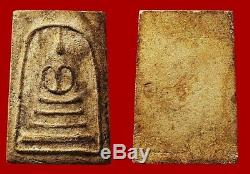 100% Thai Buddha Amulet Pra Somdej Somdejto Kru Wat Kudi Thong Gold Implant