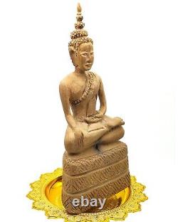 11 Antique Ayutthaya Sukhothai Wooden Statue Thai Buddha Amulet #aa4057