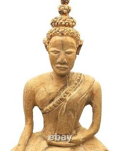 11 Antique Ayutthaya Sukhothai Wooden Statue Thai Buddha Amulet #aa4057