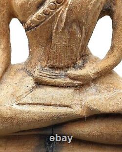 11 Antique Ayutthaya Sukhothai Wooden Statue Thai Buddha Amulet #aa4057