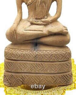 11 Antique Ayutthaya Sukhothai Wooden Statue Thai Buddha Amulet #aa4057