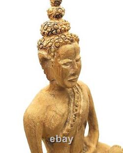 11 Antique Ayutthaya Sukhothai Wooden Statue Thai Buddha Amulet #aa4057