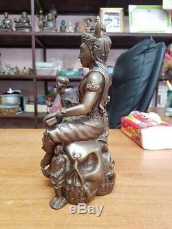 11 Incs YAMA Thai Bronze Statue Buddha Amulet Wrathful God Enlightened Very Rare