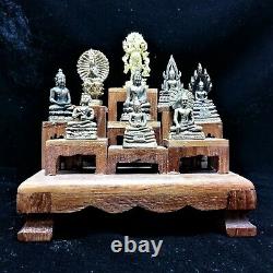 11 LP Phra Antique Statue Thai Buddha Amulet Brass Magic Rare Collection Genuine