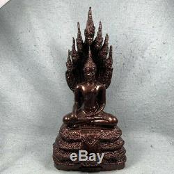 12.5 Bucha Statue cobra Phra Nak Prok LEK NAM PEE Thai Buddha Amulet Talisman