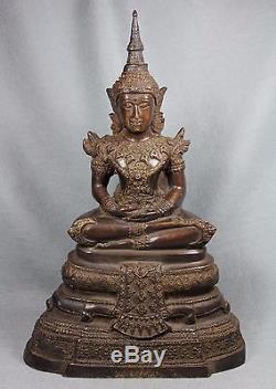 12 Antique BE. 2500 Phra Kaew Morakot Thai Emerald Buddha Amulet Talisman Real