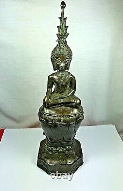 12 Magic Old Bronze Phra Chiang Roong Buddha Statue Chiang San Thai Amulet$$$$$