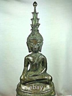 12 Magic Old Bronze Phra Chiang Roong Buddha Statue Chiang San Thai Amulet$$$$$