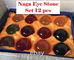 12 Naga Eye Thai Amulet Magic GemStone Talisman Buddha Lucky Crystal Wealth N4