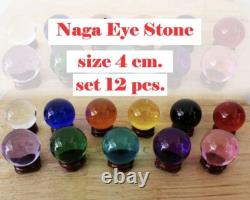 12 Naga Eye Thai Amulet Magic GemStone Talisman Buddha Lucky Crystal Wealth N4