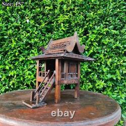 15 Spirit House Wooden Thai Buddha Amulet Worship Handcraft Home Decor SanPraPh