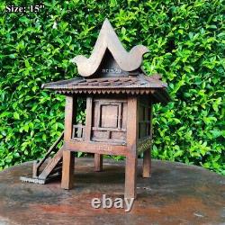 15 Spirit House Wooden Thai Buddha Amulet Worship Handcraft Home Decor SanPraPh