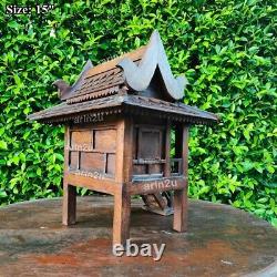 15 Spirit House Wooden Thai Buddha Amulet Worship Handcraft Home Decor SanPraPh