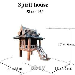 15 Spirit House Wooden Thai Buddha Amulet Worship Handcraft Home Decor SanPraPh