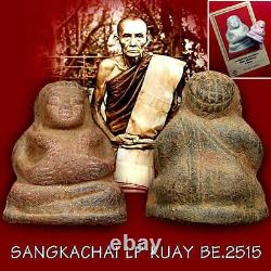 15485-money Wealth Sangkajai Happy Buddha Clay Thai Amulet Lp Kuay Be2515 +cert