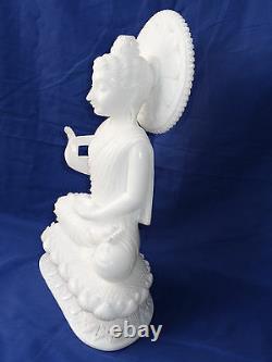 16 Buddha Carving Marble Carved Thai Amulet Statue White Jade Blessing Gift Art
