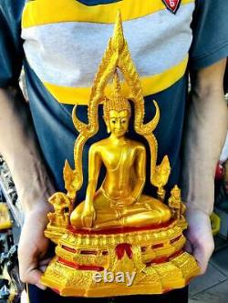 16070-large Thai Buddha Fiberglass Statue Peaceful Amulet Deity Chinnaraj 33cm