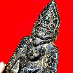 16718 Large NakPok Buddha Statue Stone Leklai Naga Eye Thai Amulet Kruhod Green