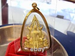 18K Gold Frame Thai Amulet Pendent Big Buddha Chinnarat Gold Pendent Women Gift
