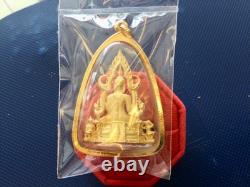 18K Gold Frame Thai Amulet Pendent Big Buddha Chinnarat Gold Pendent Women Gift