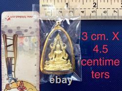 18K Gold Frame Thai Amulet Pendent Big Buddha Chinnarat Gold Pendent Women Gift