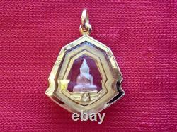 18K Gold Frame Thai Amulet Pendent Luang Por SoTorn Buddha Gold Pendent Gift