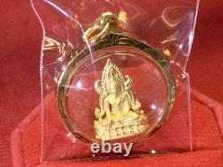 18K Gold Frame Thai Amulet Pendent Phra Buddha Chinnarat Gold Pendent Women Gift