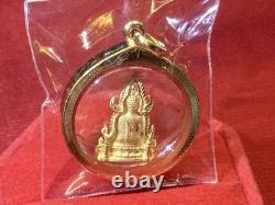 18K Gold Frame Thai Amulet Pendent Phra Buddha Chinnarat Gold Pendent Women Gift