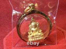 18K Gold Frame Thai Amulet Pendent Phra Buddha Chinnarat Gold Pendent Women Gift