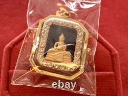 18K Gold Frame Thai Amulet Pendent Phra Sotorn, Chinnarat Gold Pendent Gem Gift