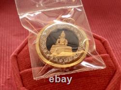 18K Gold Frame Thai Amulet Pendent Phra Sotorn & Chinnarat Gold Pendent Gem Gift