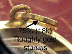 18K Gold Frame Thai Amulet Pendent Phra Sotorn & Chinnarat Gold Pendent Gem Gift