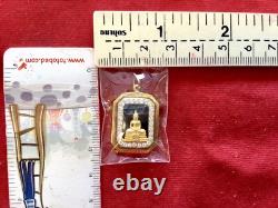 18K Gold Frame Thai Amulet Pendent Phra Sotorn, Chinnarat Gold Pendent Gem Gift