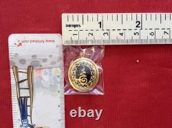 18K Gold Frame Thai Amulet Pendent Phra Sotorn & Chinnarat Gold Pendent Gem Gift