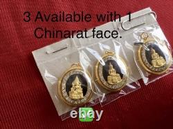 18K Gold Frame Thai Amulet Pendent Phra Sotorn & Chinnarat Gold Pendent Gem Gift