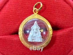 18K Gold Frame Thai Amulet Pendent Tiny Buddha Chinnarat Gold Pendent Women Gift