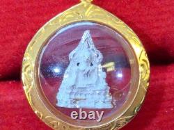 18K Gold Frame Thai Amulet Pendent Tiny Buddha Chinnarat Gold Pendent Women Gift