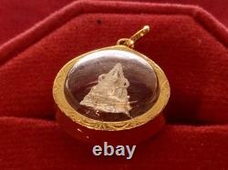18K Gold Frame Thai Amulet Pendent Tiny Buddha Chinnarat Gold Pendent Women Gift