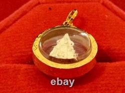 18K Gold Frame Thai Amulet Pendent Tiny Buddha Chinnarat Gold Pendent Women Gift