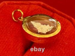 18K Gold Frame Thai Amulet Pendent Tiny Buddha Chinnarat Gold Pendent Women Gift