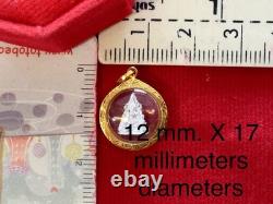 18K Gold Frame Thai Amulet Pendent Tiny Buddha Chinnarat Gold Pendent Women Gift