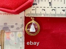 18K Gold Frame Thai Amulet Pendent Tiny Buddha Chinnarat Gold Pendent Women Gift