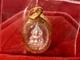 18K Gold Frame Thai Amulet Pendent Tiny Phra Buddha Chinnarat Gold Pendent Women