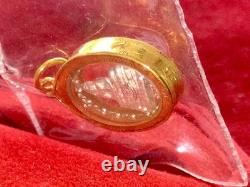 18K Gold Frame Thai Amulet Pendent Tiny Phra Buddha Chinnarat Gold Pendent Women