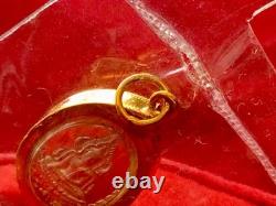 18K Gold Frame Thai Amulet Pendent Tiny Phra Buddha Chinnarat Gold Pendent Women